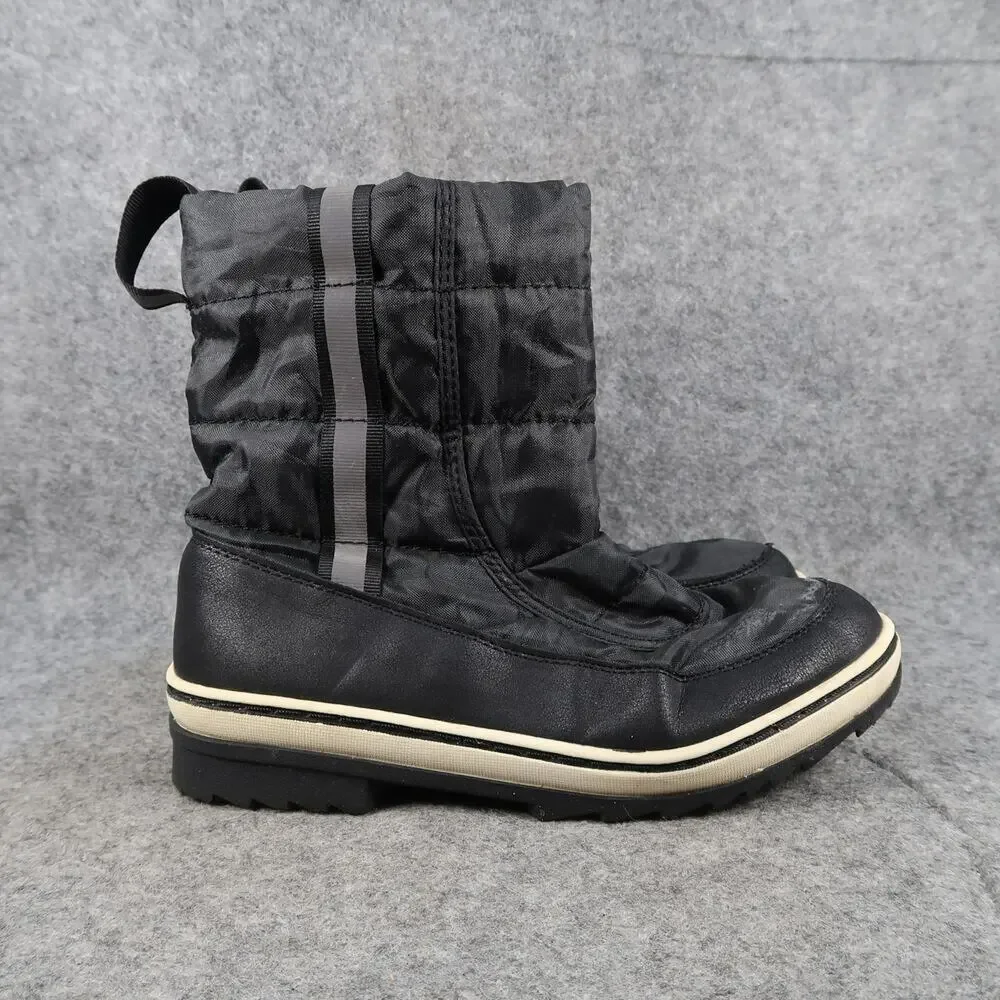 Justice Shoes Girls 3/5 Snow Boots Winter Pull On Black Warm Casual Outdoor